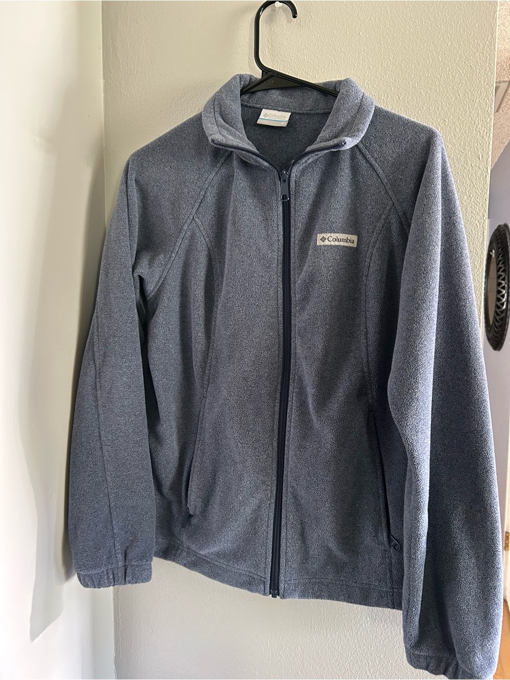 Columbia Sweater Womens Medium blue Long Sleeve Full Zip Outdoors Pockets
